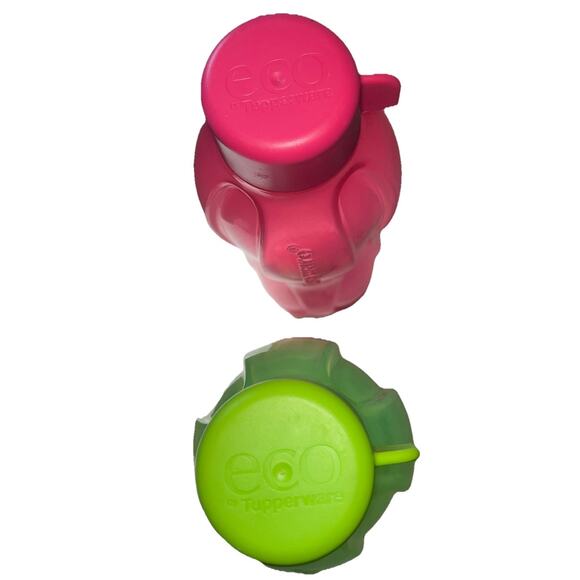 Tupperware Eco-Twist 16 Oz Water Bottle W/Twist Cap Set Of 2 - Green And Pink - Picture 2 of 4